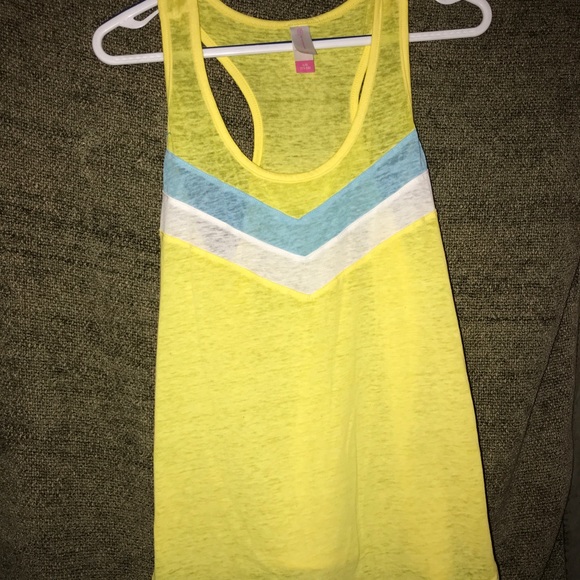 Yellow No Boundaries Racerback Tank, Large - Picture 3 of 5